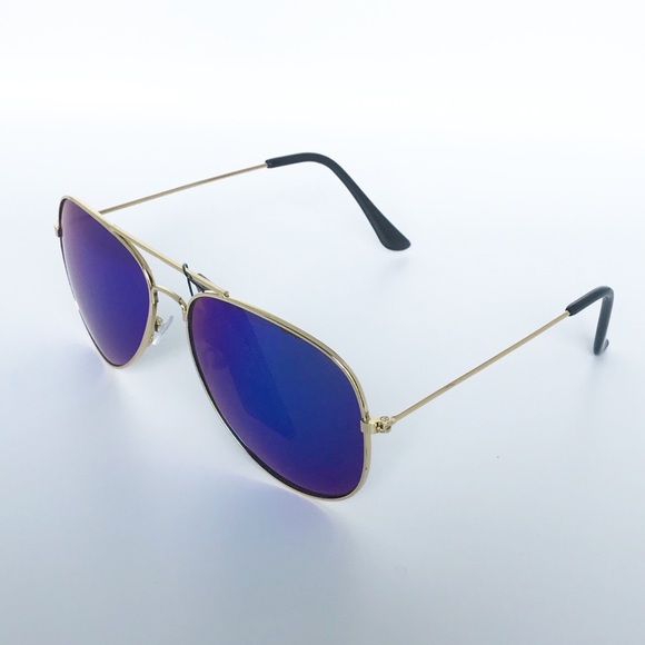 Men's Foster Grant Gold Metal Mirrored Sunglasses - Picture 5 of 8